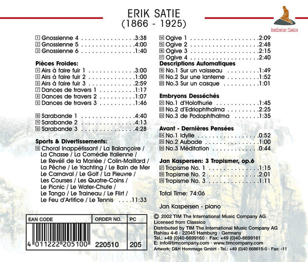 Satie: 3 Sarabandes. 3 Gnosiennes. Pieces Froides & more