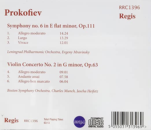 Prokofiev: Symphony No.6 in E flat minor, Op.111. Violin Concerto No.2 in G minor, Op. 63