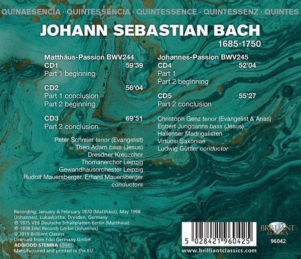 Bach: St Matthew Passion-St John  Passion - 5 CD set