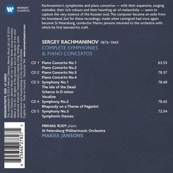 Rachmaninov: Complete Symphonies & Piano Concertos (5CD)