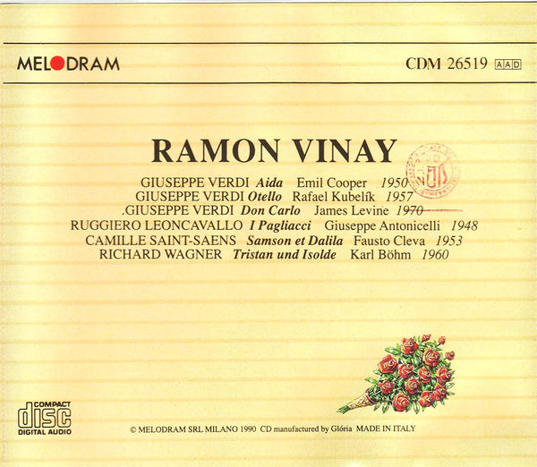 Ramon Vinay in Recital - Arias from Aida, Otello, Don Carlo, Paagliaci, Samson et Dalila & Tristan und Isolde (2 CDs|)