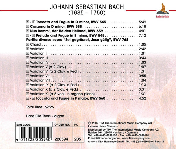 Bach: Toccata And Fugue In D Minor, BWV 565 & other Organ Works