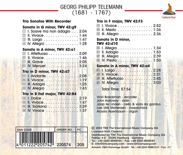 Telemann: Trio Sonatas with Recorder