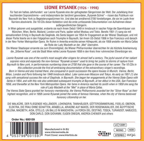 Leonie Rysanek - The Soprano Queen