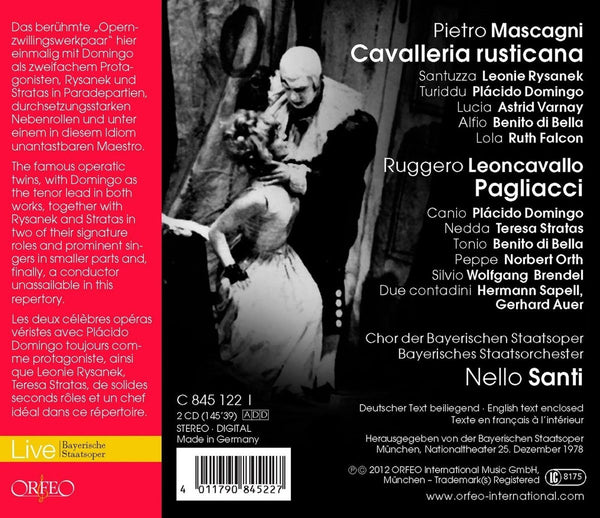 Mascagni: CAVALLERIA RUSTICANA/ Leoncavallo: PAGLIACCI