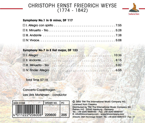 Christoph Ernst Friedrich Weyse (1774-1842): Symphonies Nos.1 & 7