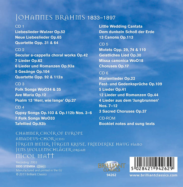 Brahms: Choral Works - 6 CD set plus CDRom