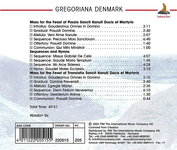 Gregoriana Denmark: Plainsong from the Time of Bishop Absalon (1128-1201)