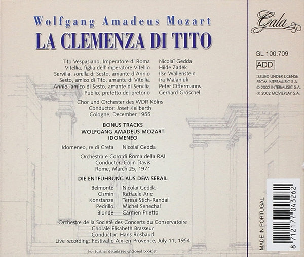 Mozart: LA CLEMENZA DI TITO