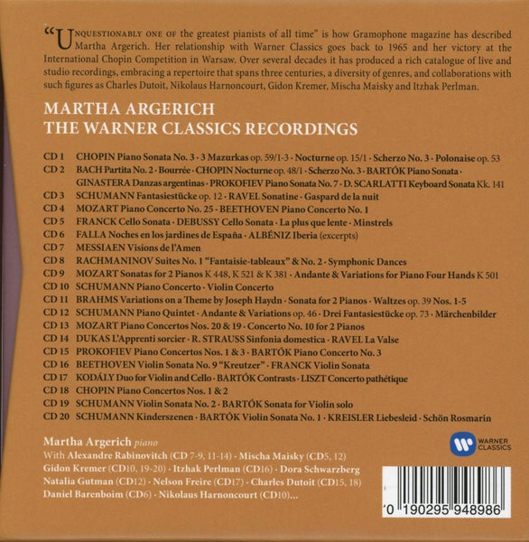 MARTHA ARGERICH- The Warner Classics Recordings (20CDs)