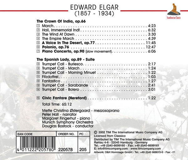 Elgar: A Voice In the Desert,  op.77. The Crown of India, op.66. The Spanish Lady, op.89