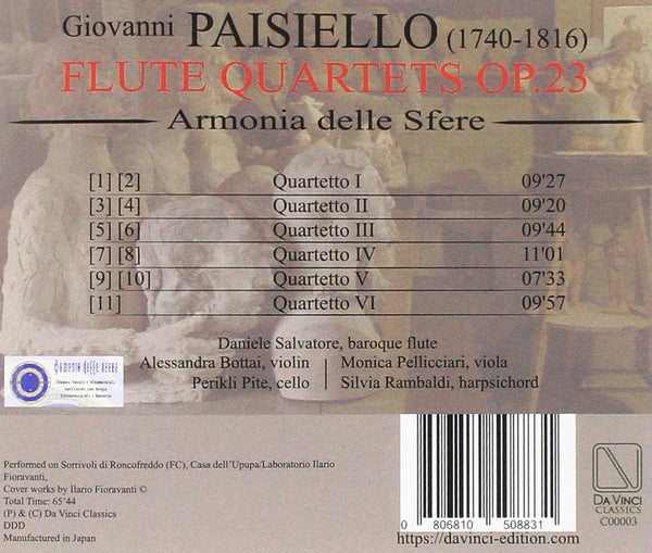 Paisiello: Flute Quartets Op. 23