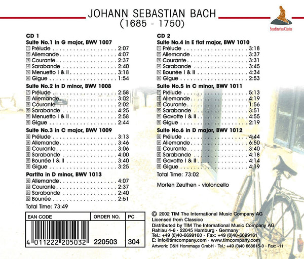 Bach: Six Cello Suites, BWV 1007-1012. Partita in D minor, BW 013