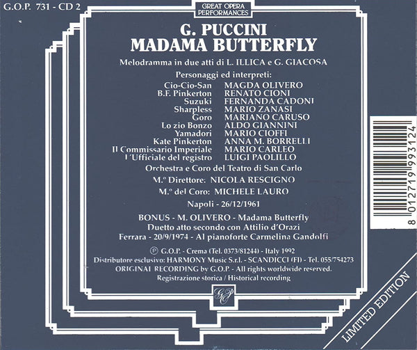 Puccini: MADAMA BUTTERFLY