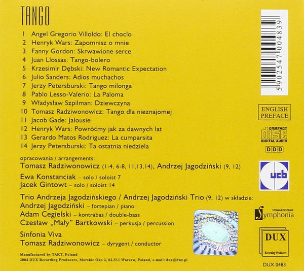 Tango - Compositions by Wars, Gordon, Llossas,Debski, Sanders, Peterburski & others