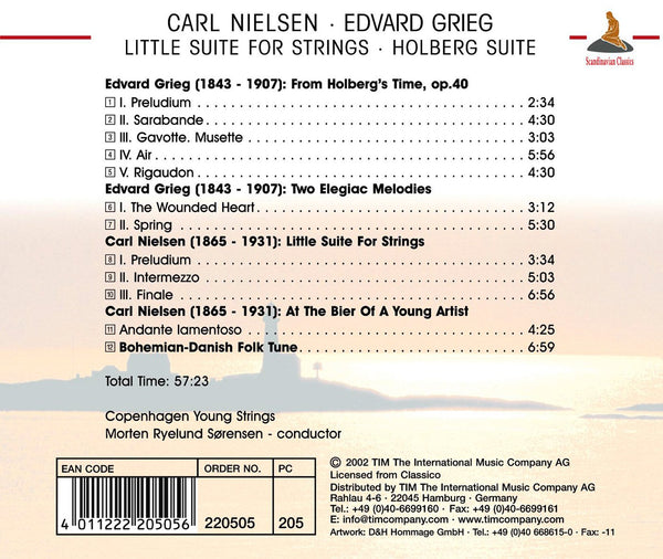 Nielsen: Little Suite for Strings & At the Bier of a Young Artist / Grieg: Holberg Suite & Two Elegiac Melodies