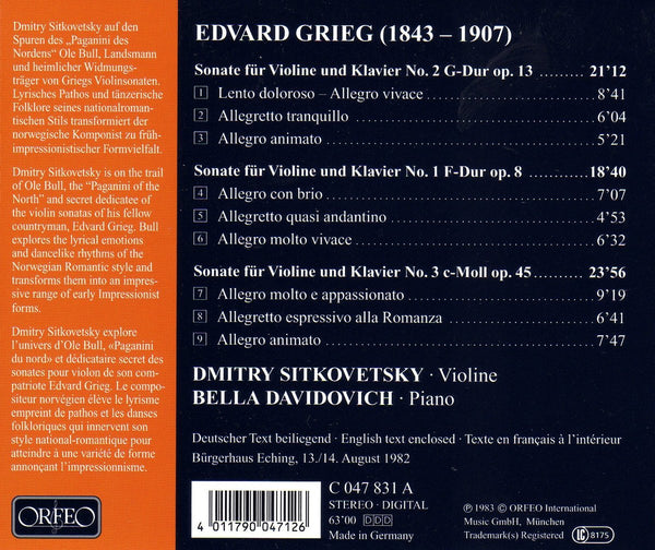 Sitkovetsky & Davidovich - Grieg: Violin Sonatas