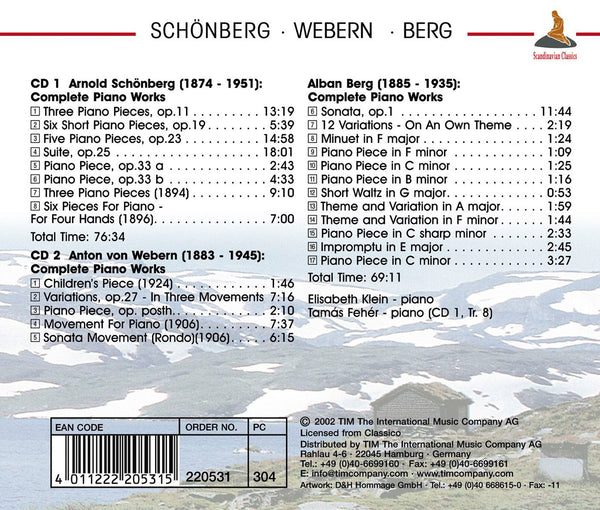 Schönberg, Webern & Berg - Complete Piano Works