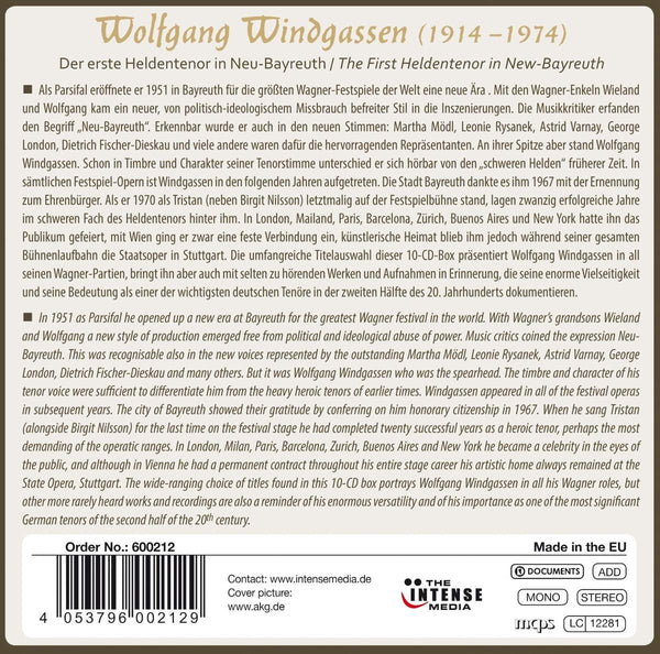 Wolfgang Windgassen - The First Heldentenor in New Bayreuth