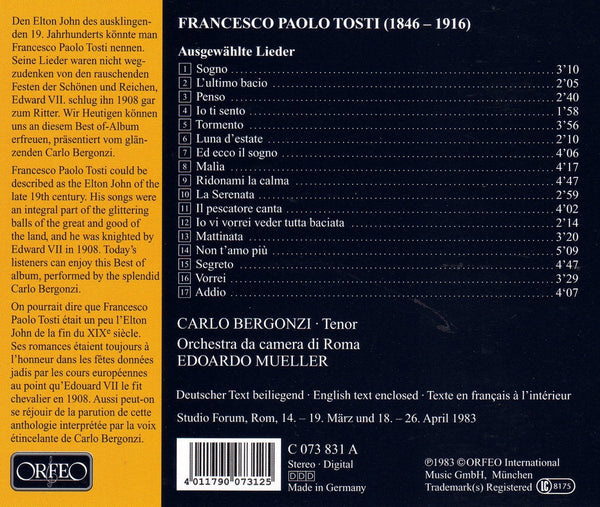 Carlo Bergonzi/ Tosti Francesco Paolo: Songs.