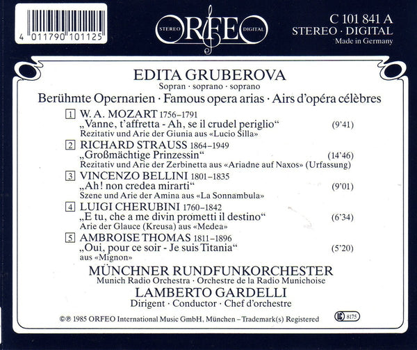 Edita Gruberova - Famous Opera Arias by Bellini, Mozart, R. Strauss, Cherubini & more.