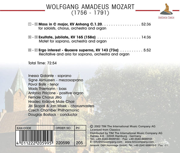 Mozart: Mass In C Major. Exultate Jubiltae. Ergo Interest.