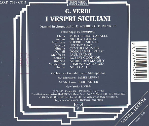 Verdi: I VESPRI SICILIANI