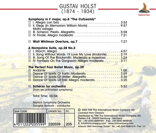 Holst: Symphony In F, op.8 "The Cotswolds" & other works.