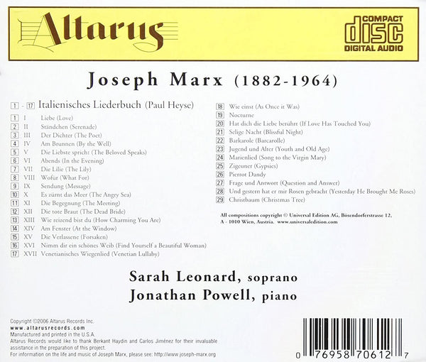 Joseph Marx: Lieder