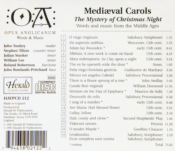 Mediaeval Carols: The Mystery of Christmas Night  - Words and Music from the Middle Ages