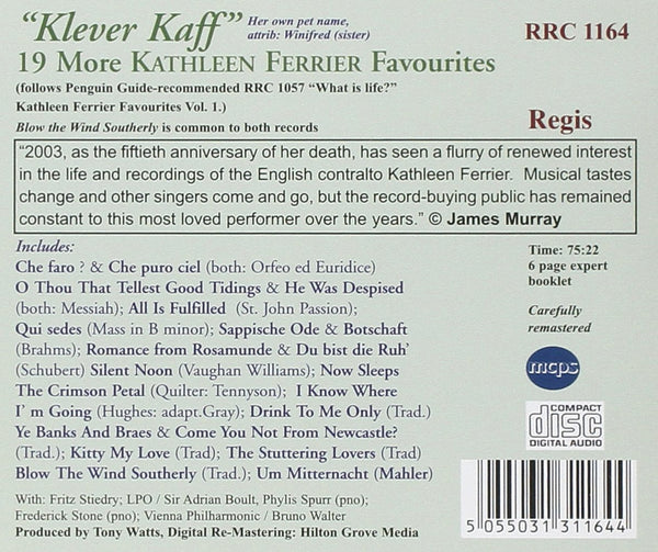 Kathleen Ferrier - Klever Kaff: 19 More Favourites