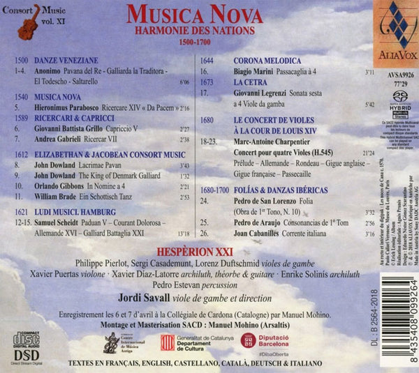 Musica Nova - Harmonie des Nations 1500-1700