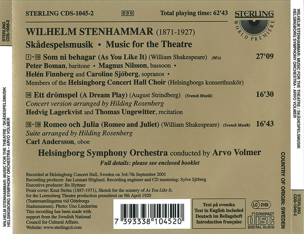 Wilhelm Stenhammar (1871-1927): Music Fo The Theatre