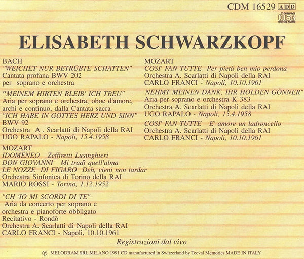 Elisabeth Schwarzkopf in Recital - Bach & Mozart