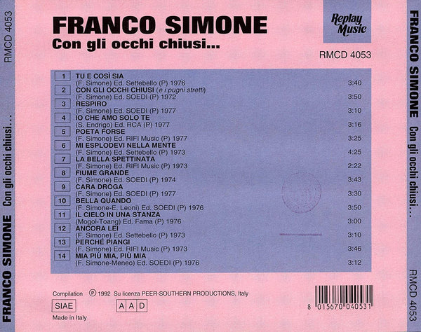 Franco Simone - Con gli Occhi Chiusi