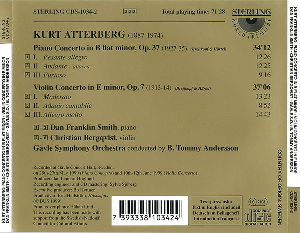 Kurt Atterberg (1887-1974): Piano Concerto Op. 37 Violin Concerto