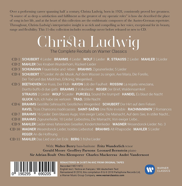 Christa Ludwig - The Complete Recitals on Warner Classics (11CDs)