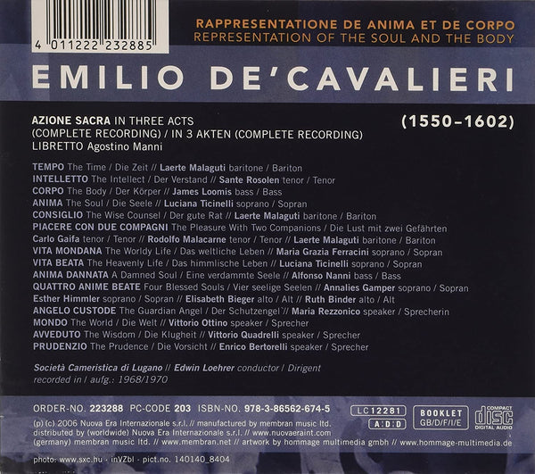 De' Cavalieri: RAPPRESENTATIONE DE ANIMA ET DE CORPO