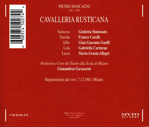 Mascagni: CAVALLERIA RUSTICANA