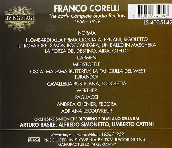 Franco Corelli: The Complete Recitals 1956-1959