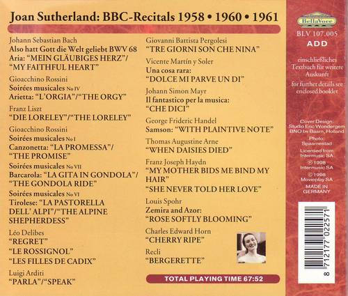 Joan Sutherland -BBC Recitals, 1958-1961