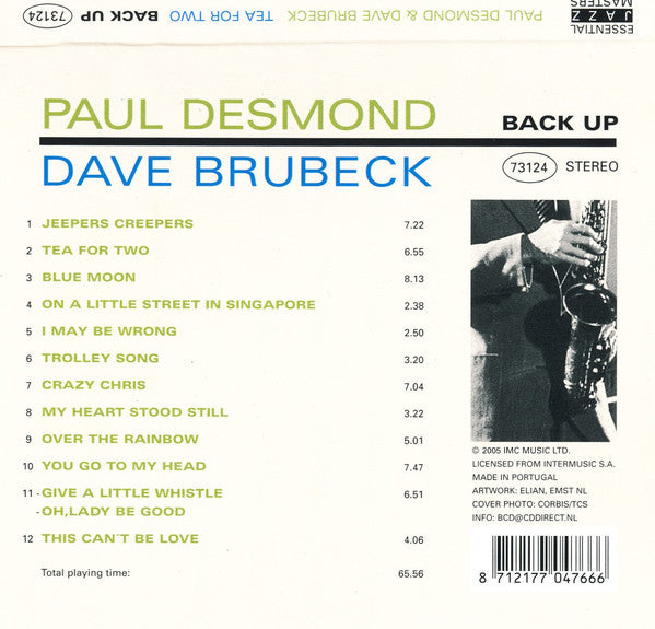 Paul Desmond & Dave Brubeck - Tea for Two