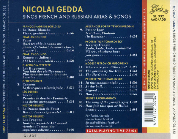 Nicolai Gedda sings French & Russian Arias