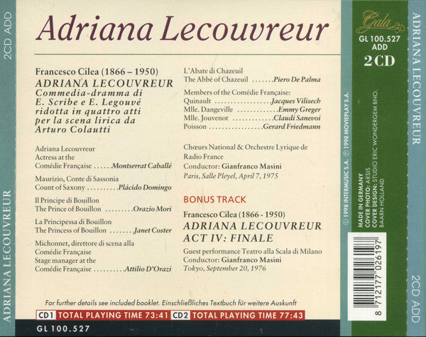 Cilea: ADRIANA LECOUVREUR