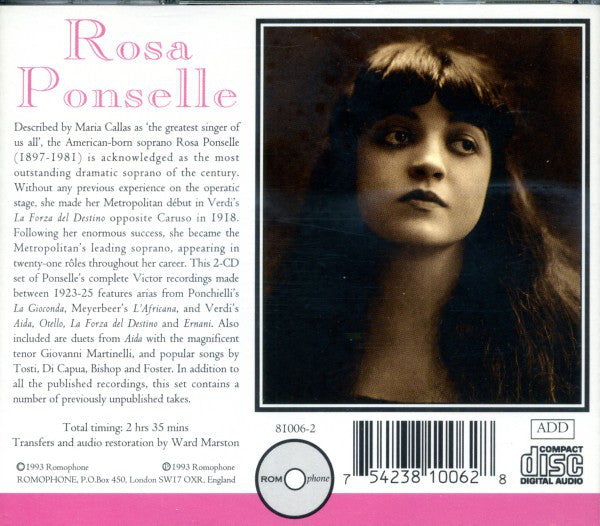 Rosa Ponselle – The Victor Recordings (1923-25)