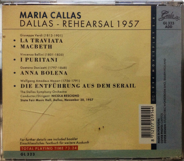 Maria Callas - Dallas Rehearsal 1957