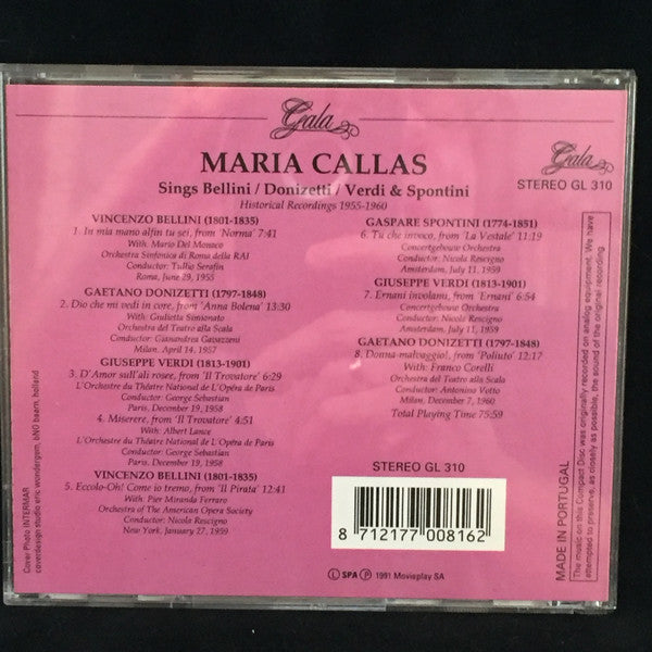 Maria Callas sings Bellini & Donizetti, Historical Recordings 1955-1960