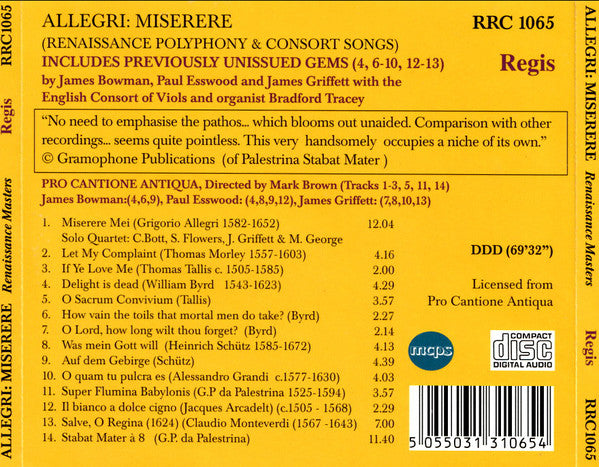 Allegri: Miserere - Renaissance Polyphony and Consort Songs