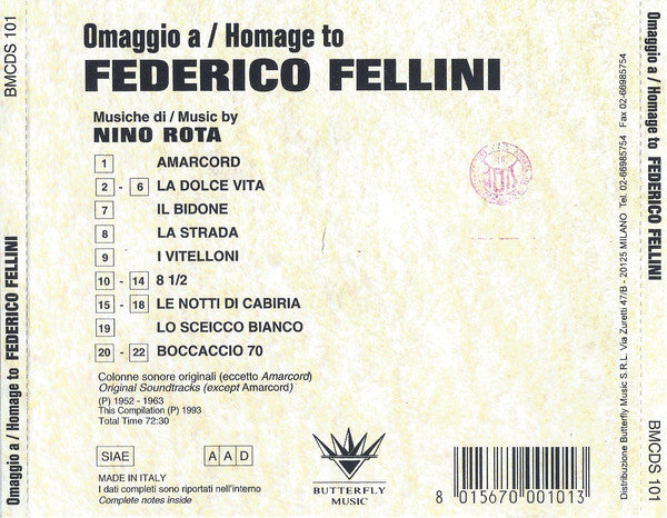 Homage to Frederico Fellini - Original Soundtracks