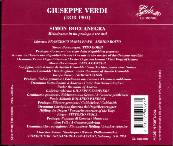 Verdi: SIMON BOCCANEGRA